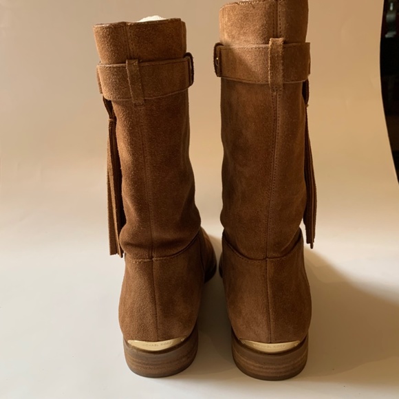 Like NEW Stylish Michael Kors Suede Boots with Tassel Size 9.5 - Picture 2 of 7
